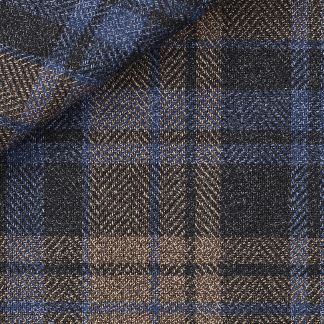HEAVY CHECKERED HERRINGBONE COTTON