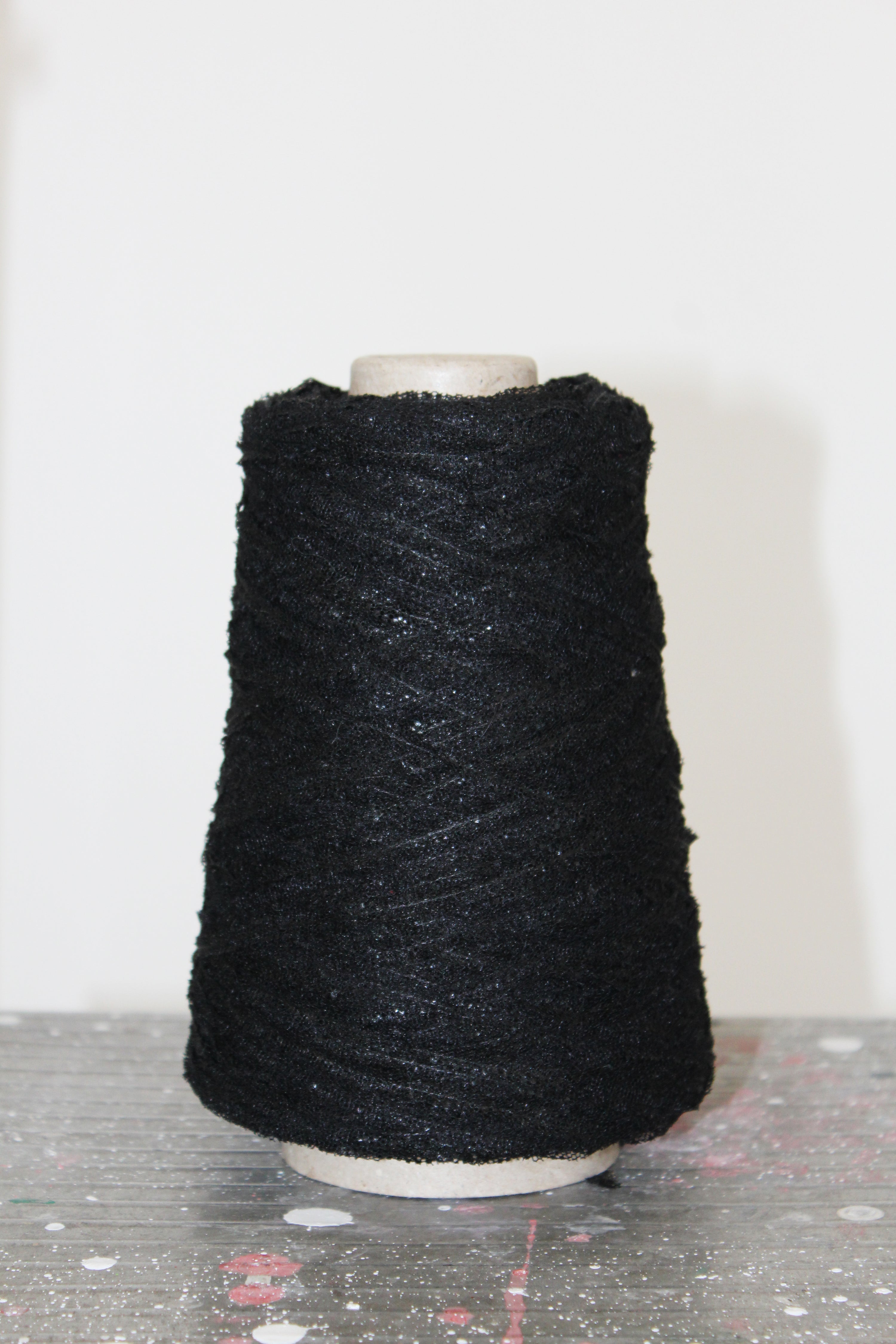 BLACK TULLE RIBBON WITH COATED FINISH