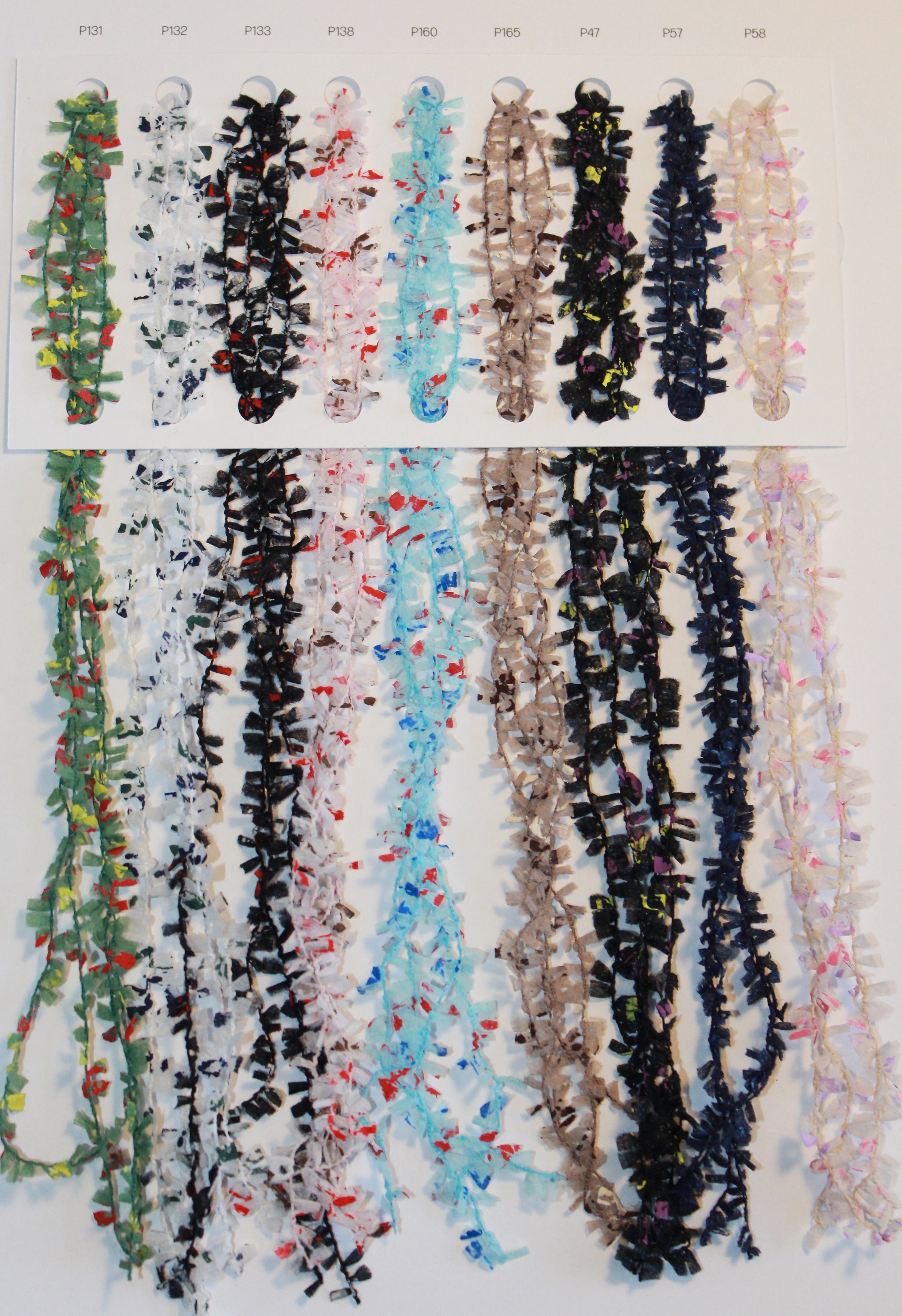 TWISTED NON-WOVEN CUT YARN — DOT PRINTED