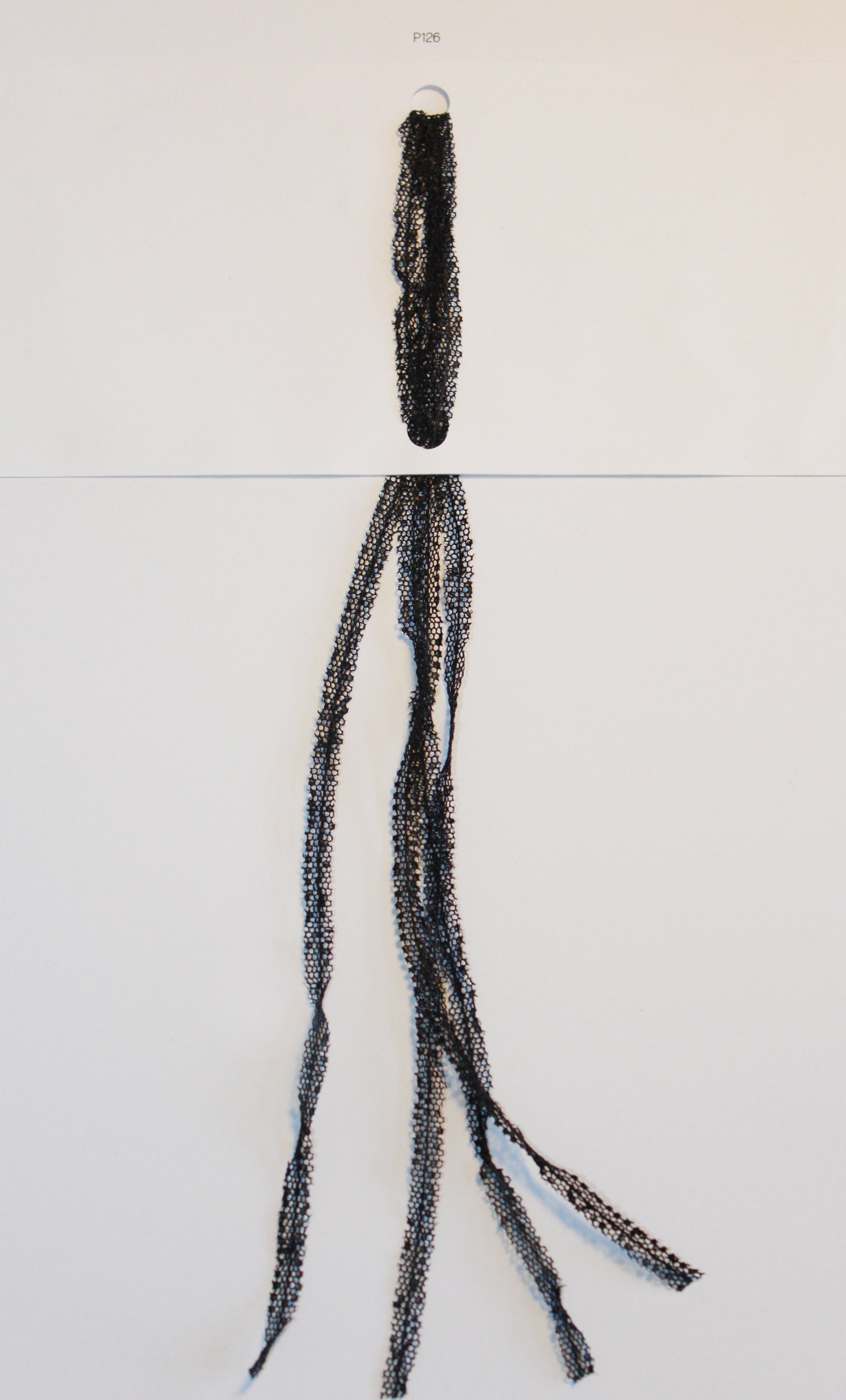 BLACK TULLE RIBBON WITH COATED FINISH