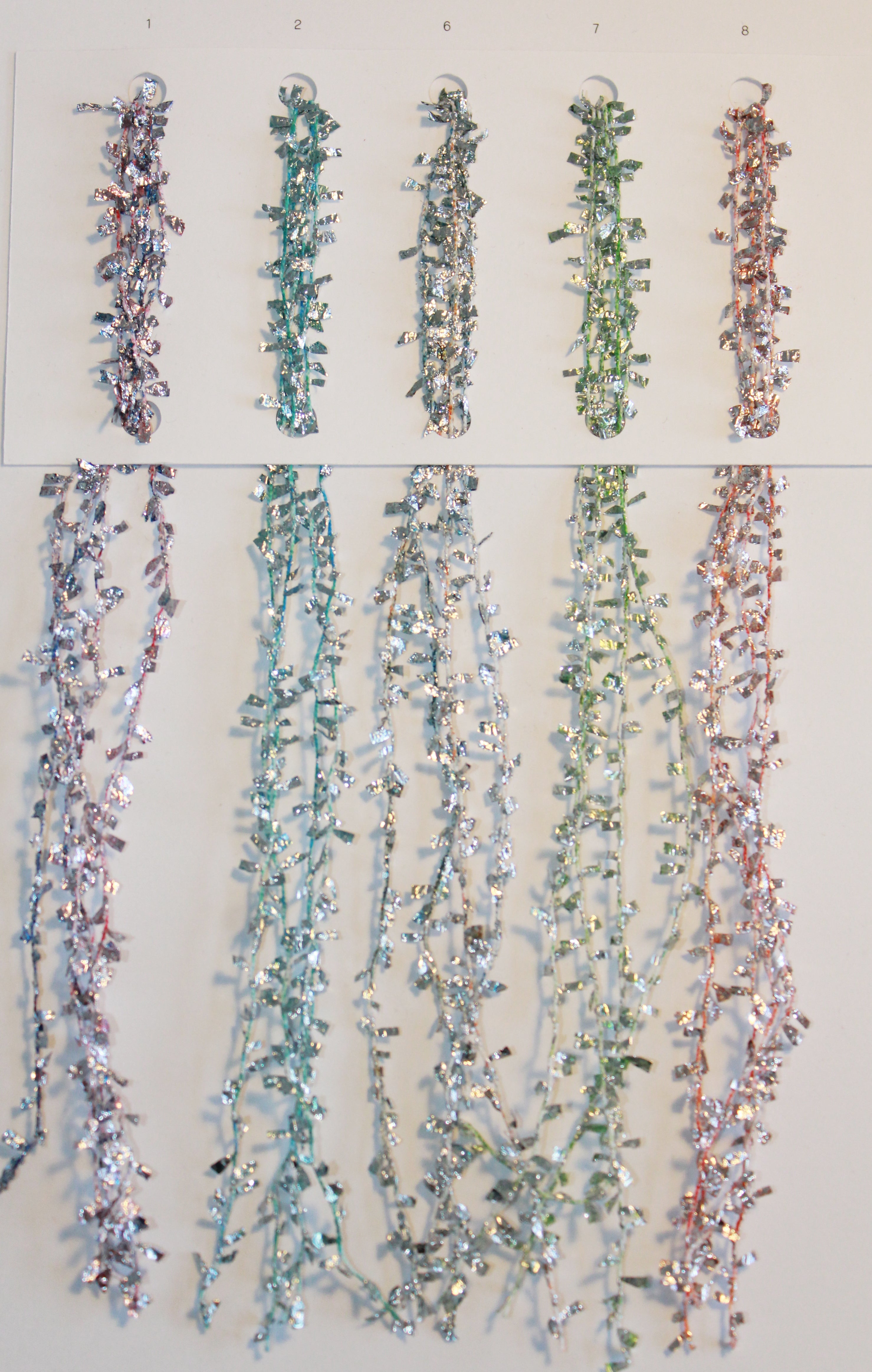 PRINTED SILVER LUREX CUT RIBBON YARN